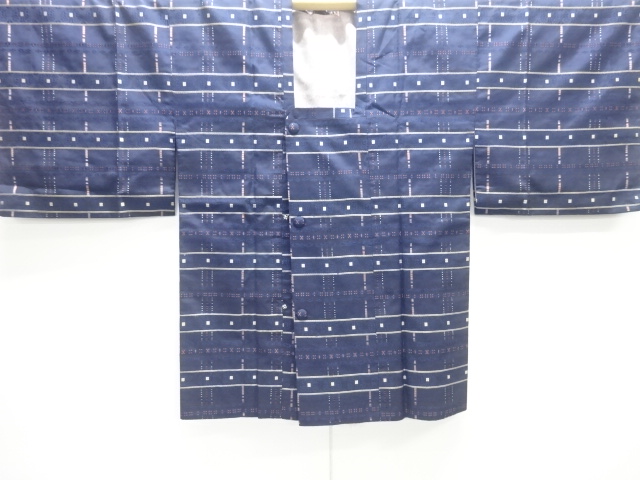JAPANESE KIMONO / MICHIYUKI COAT / TSUMUGI / WOVEN STRIPE 